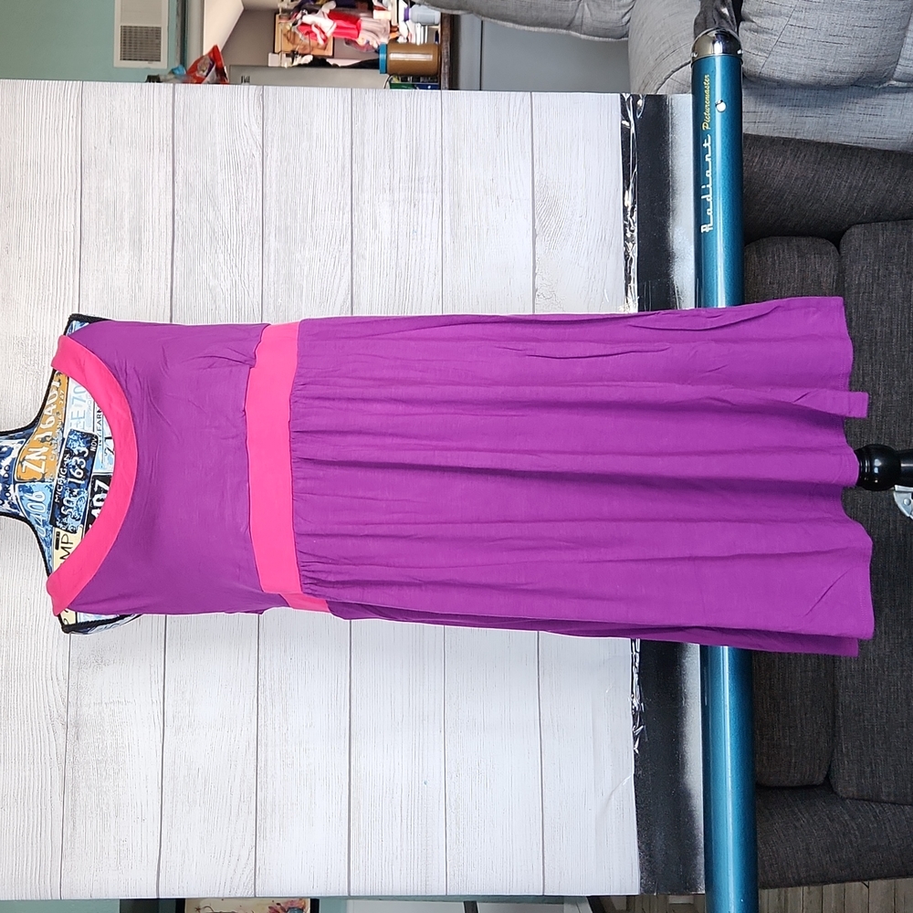 Lane bryant pink and purple sleeveless dress